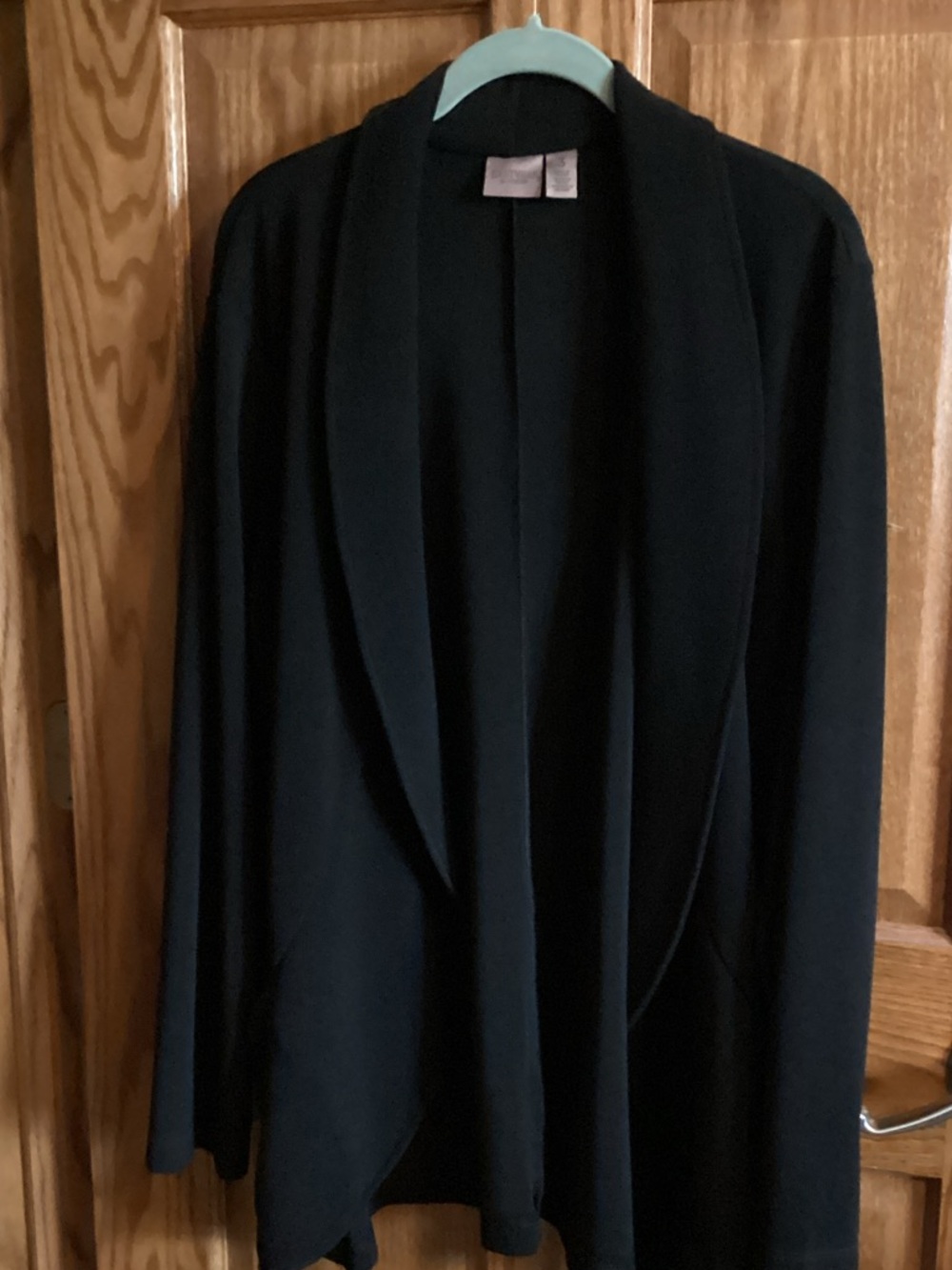Chico's Easywear Black Open Cardigan
